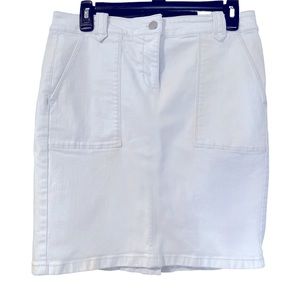 Ann Taylor White Denim Skirt